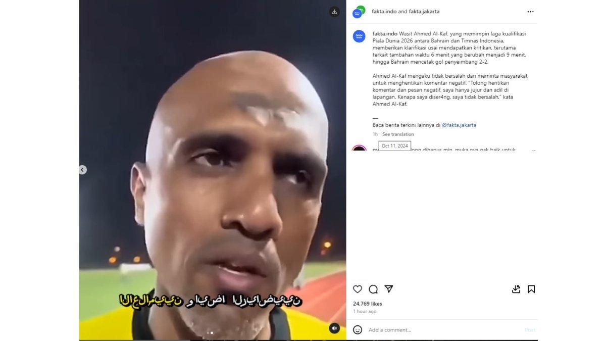 eredar video klarifikasi Ahmed Al-Kaf seusai membuat keputusan kontroversial