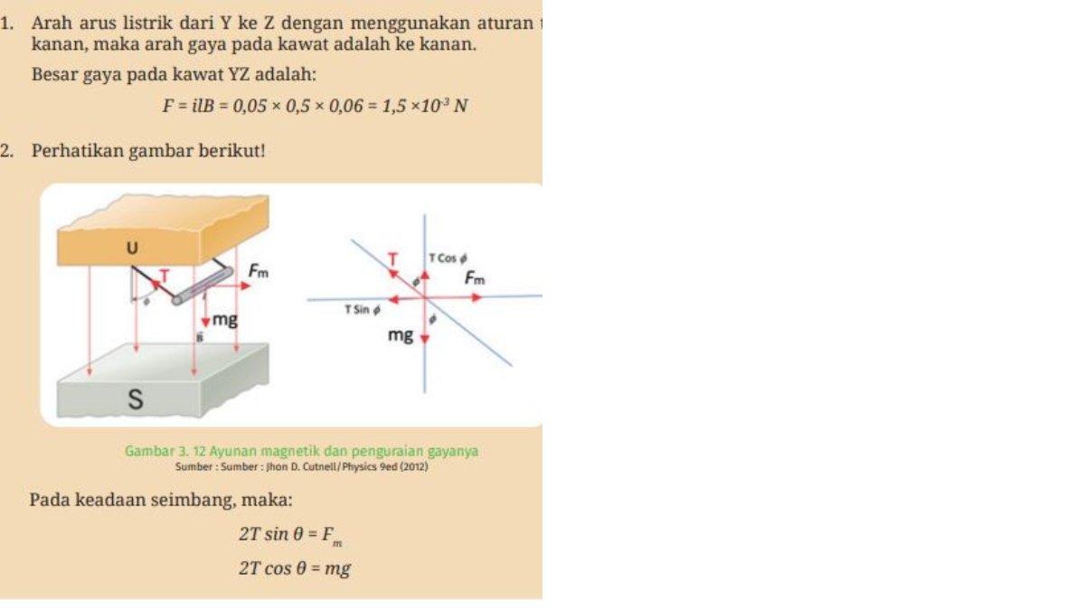 Jawaban Ayo Cek Pemahaman Halaman 53, Fisika Kelas 12 SMA/MA.