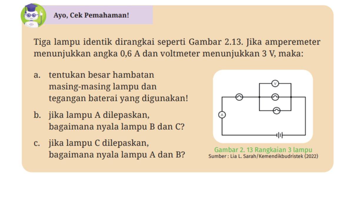 Soal Bab 2: Ayo Cek Pemahaman, Halaman 35, Fisika Kelas 12 SMA/MA.