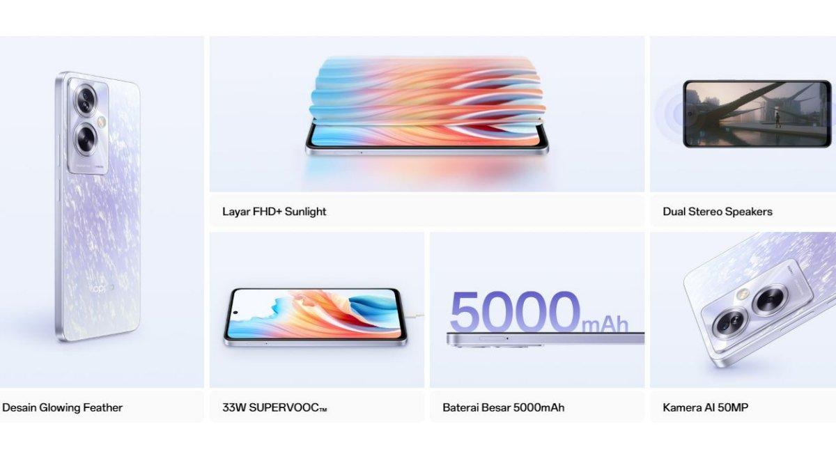 Oppo A79 5G: Desain Glowing Feather.