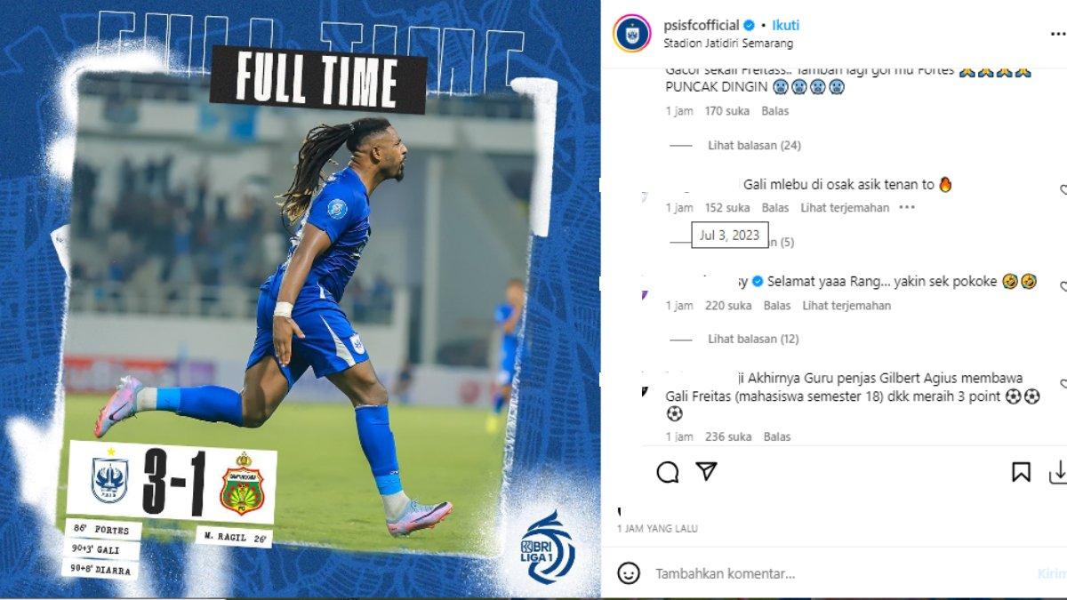 Gali Freitas banjir pujian setelah PSIS Semarang menang