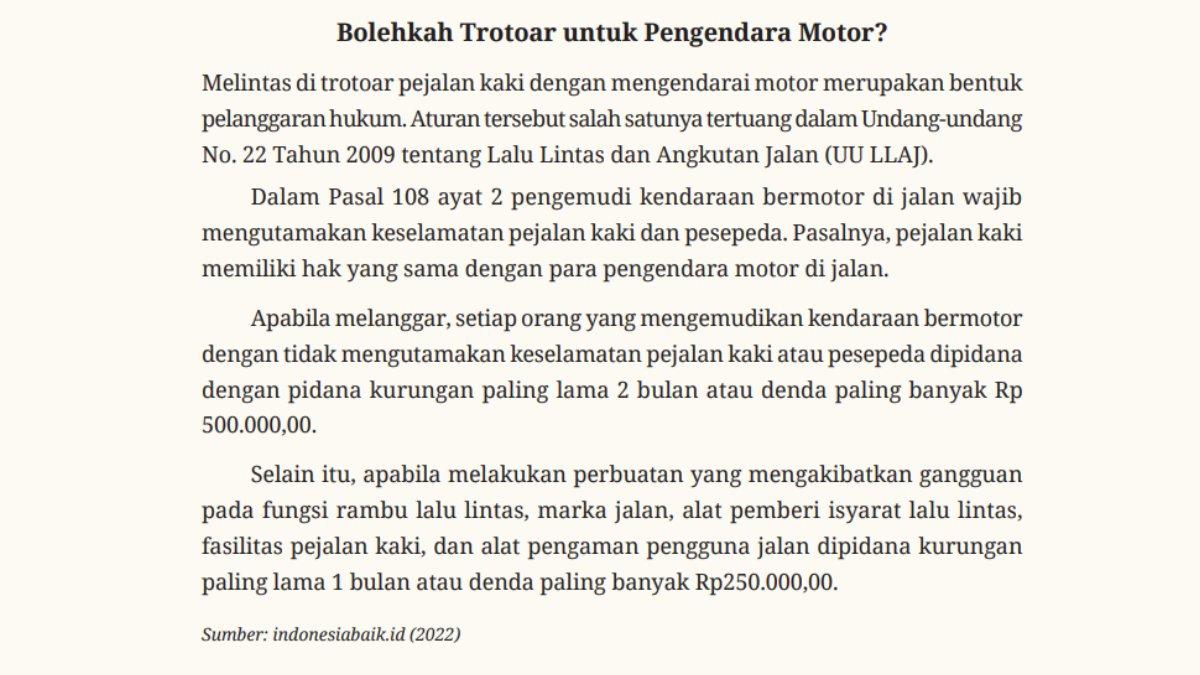 Berikut berita untuk soal pilihan ganda nomor 3.