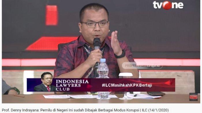 Guru Besar Hukum Tata Negara UGM Denny Indrayana dalam tayangan ILC di TvOne, Selasa (14/1/2020).