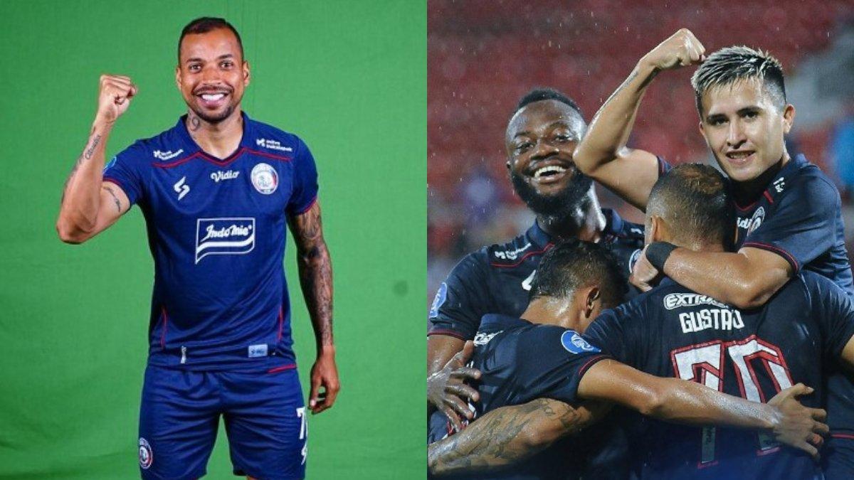 Gustavo Almeida mencetak gol di laga debutnya bersama Arema FC di pekan kedua Liga 1 musim 2023/2024 saat melawan Persib Bandung, Jumat (7/7/2023).