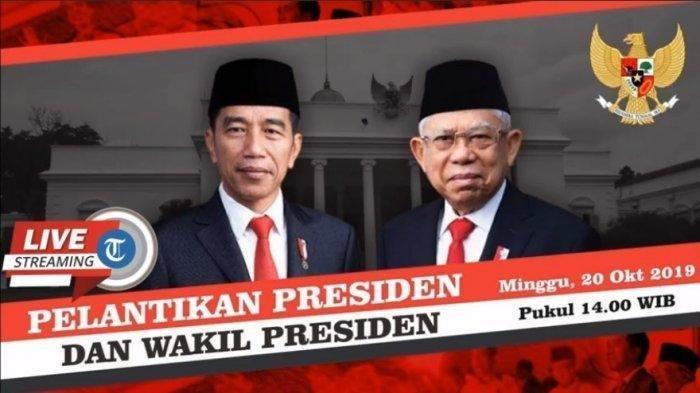 Hari ini ada pelantikan Presiden dan Wakil Presiden atau Wapres Republik Indonesia di Jakarta, Minggu (20/10/2019). Sosok yang akan dilakukan prosesi pelantikan ialah Joko Widodo bersama pasangannya Maruf Amin yang menang dalam laga Pilpres 2019 melawan pasangan Prabowo Subianto - Sandiaga Uno.