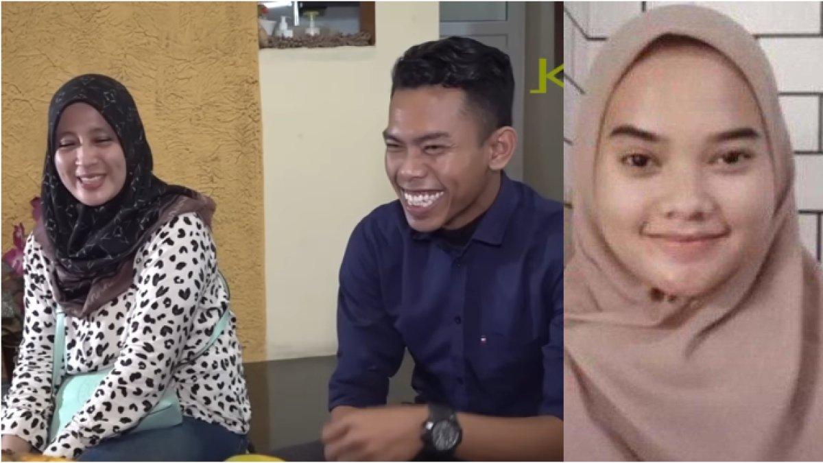 Kolase foto Teh Ende (kiri), Fahmi Husaeni (tengah) dan Anggi Anggraeni (kanan). Fahmi Husaeni tersipu malu saat dijodohkan dengan Teh Ende.