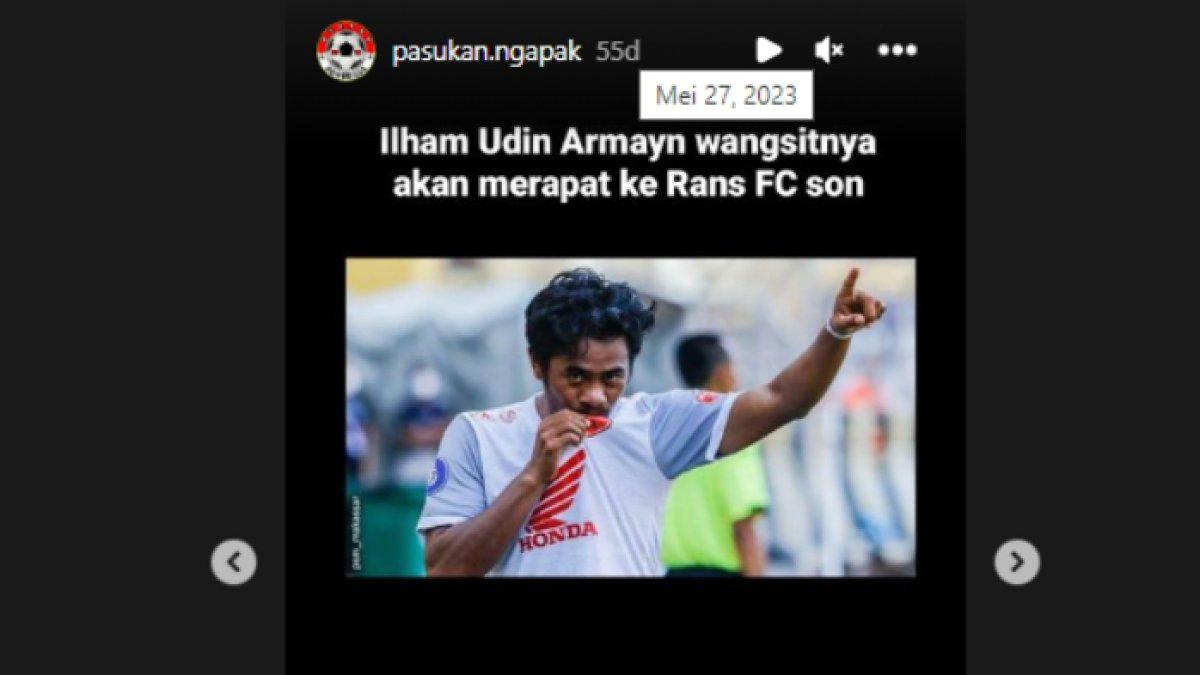 Rumor Ilham Udin Armaiyn merapat ke RANS Nusantara FC di musim 2023/2024 mendatang.