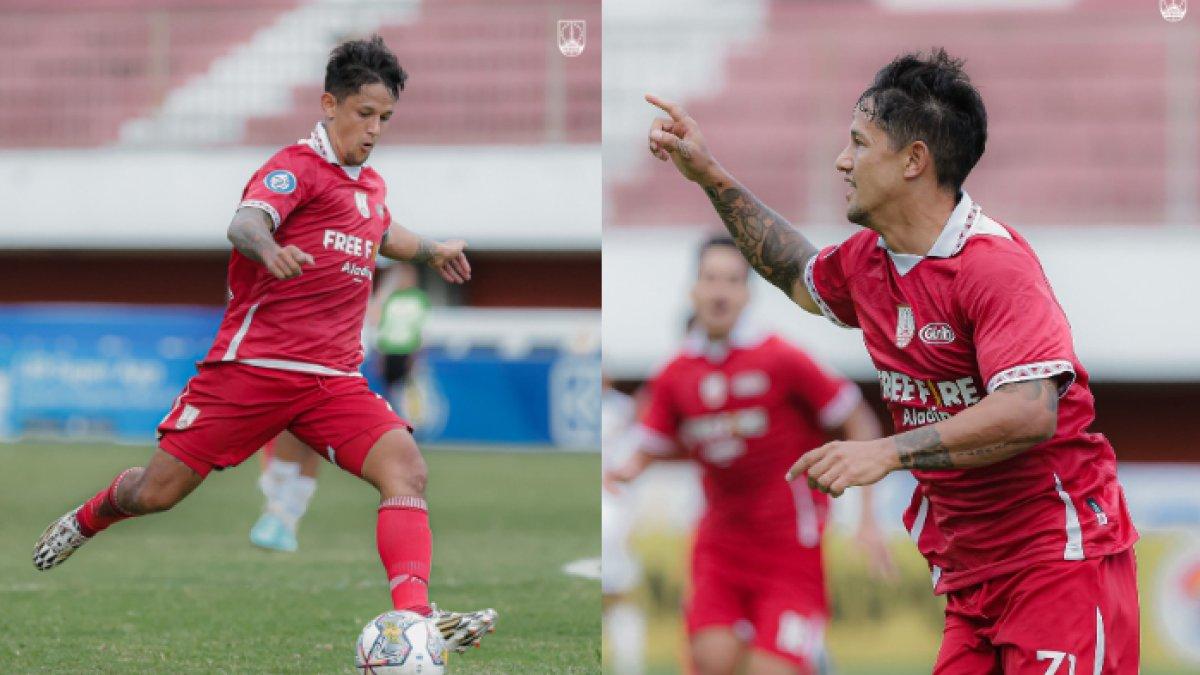Momen Irfan Bachdim saat Persis Solo berhadapan dengan PSS Sleman dalam laga lanjutan pekan ke-26 Liga 1 2022, Selasa (22/2/2023).