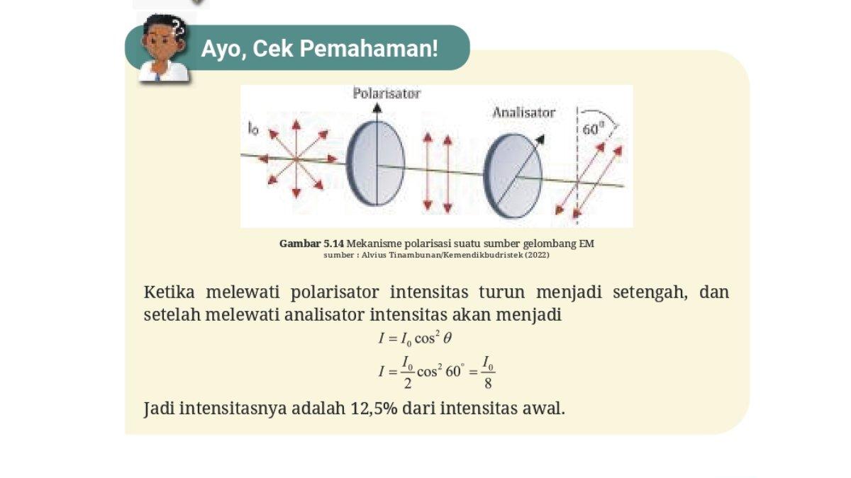 Jawaban Fisika kelas 11 SMA/MA Kurikulum Merdeka Bab 5, Ayo Cek Pemahaman halaman 145.