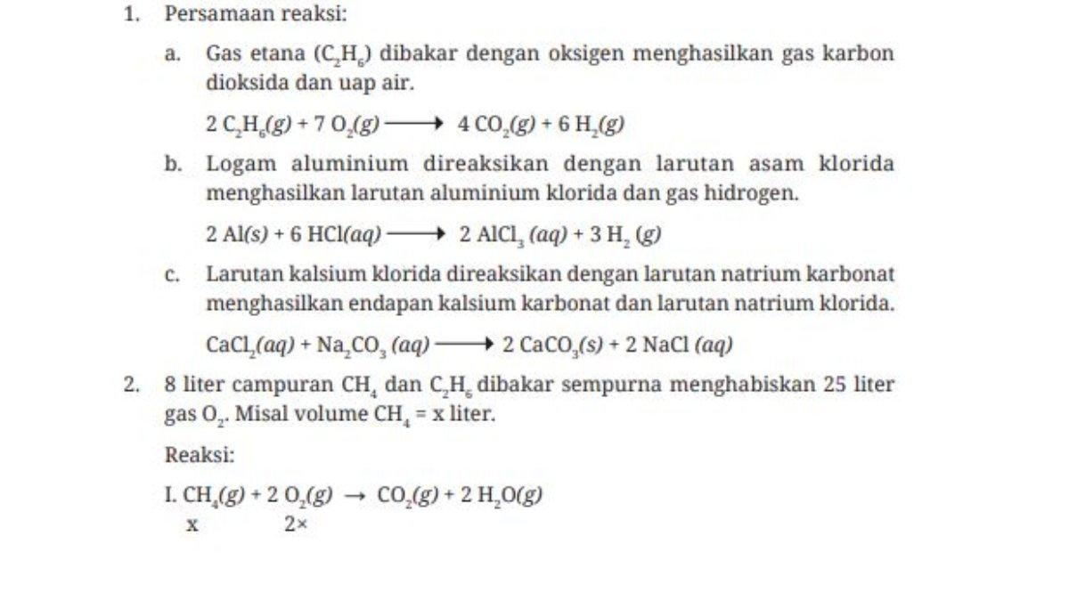 Jawaban soal nomor 1 Bab 7: Uji Kompetensi, Dasar-Dasar Teknik Kimia Industri Kelas 10 SMK/MAK.