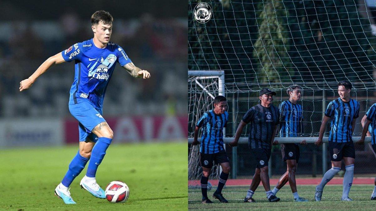 Kolase foto Jesse Curran (kiri), winger Filipina yang kabarnya diincar Arema FC (kanan) untuk Liga 1 2023 mendatang.