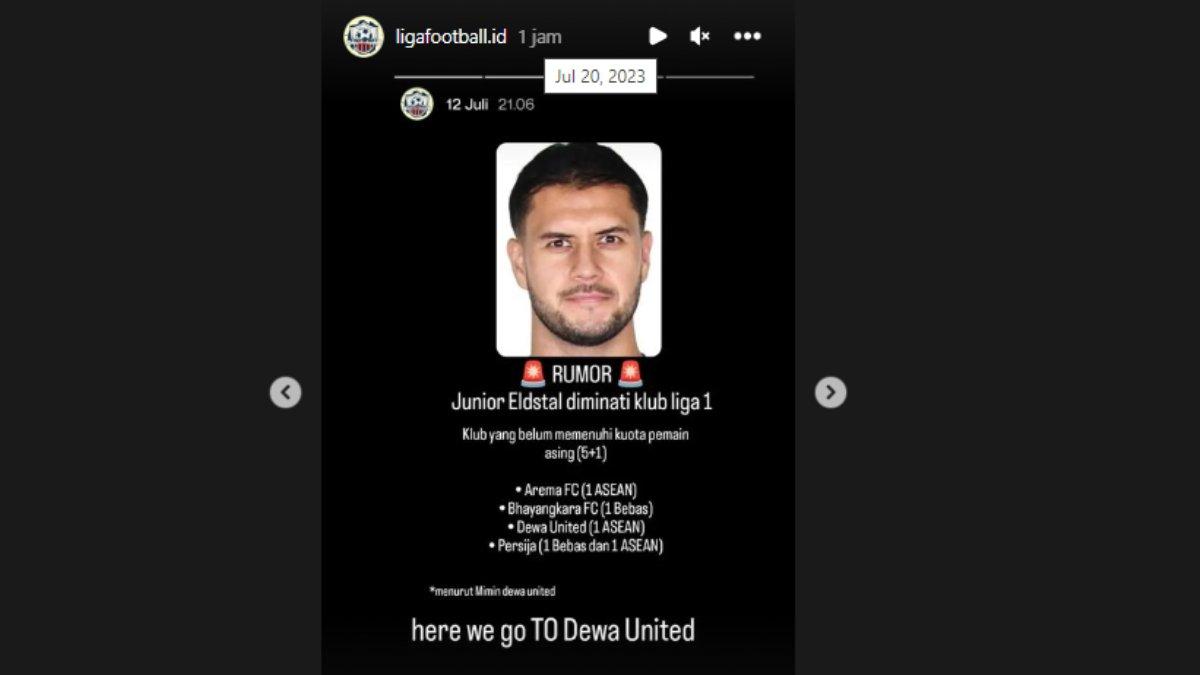 Junior Eldstal kabarnya gabung Dewa United.