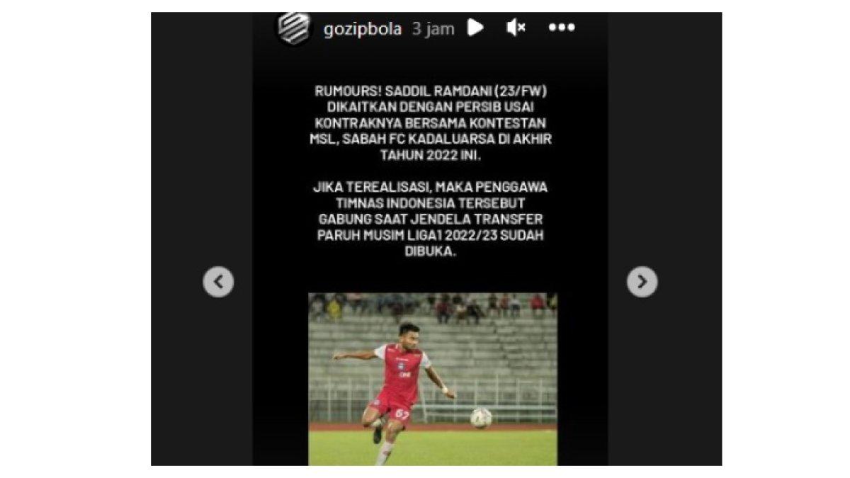 Kabar Persib Bandung bisa menggaet Saddil Ramdani pada bursa transfer paruh musim.