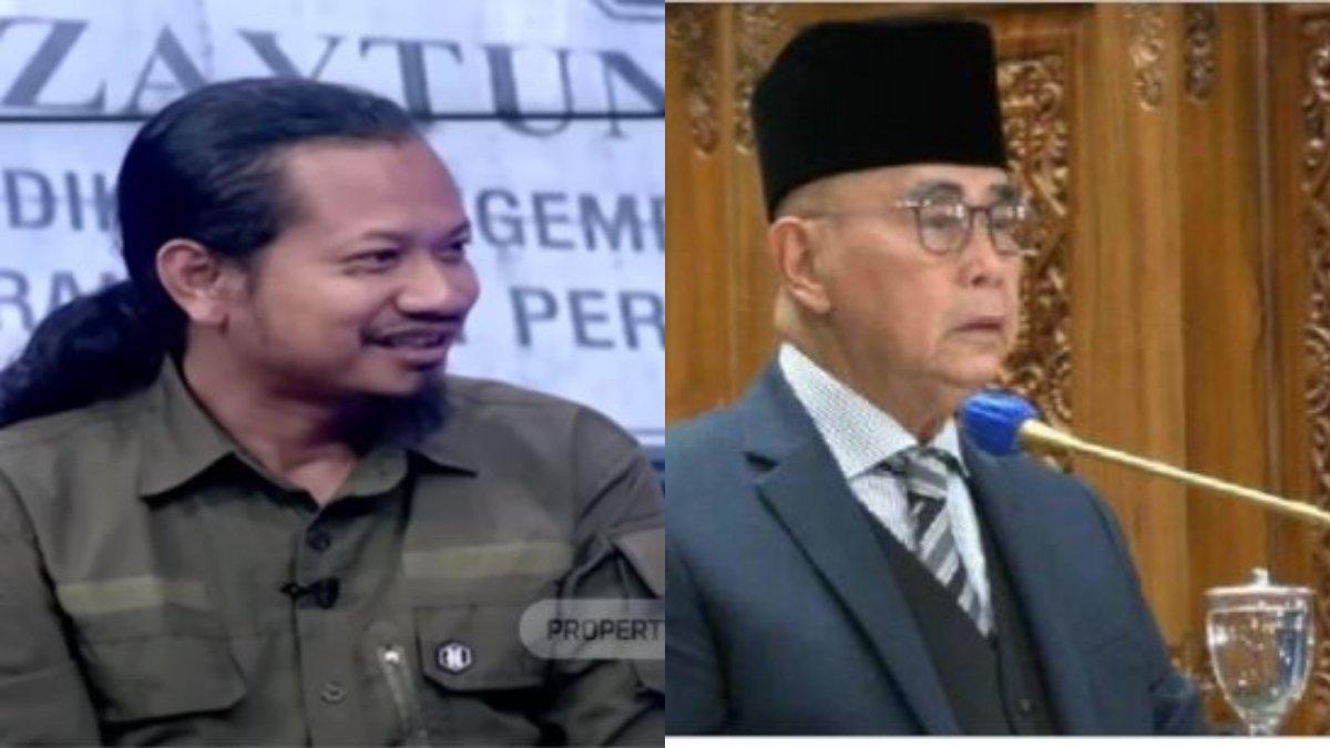 Ken Setiawan, pendiri NII Crisis Center (kiri), dan Panji Gumilang, pimpinan Ponpes Al Zaytun (kanan), Ken Setiawan menyebut Panji Gumilang diduga melakukan pelecehan seksual, Rabu (28/6/2023).