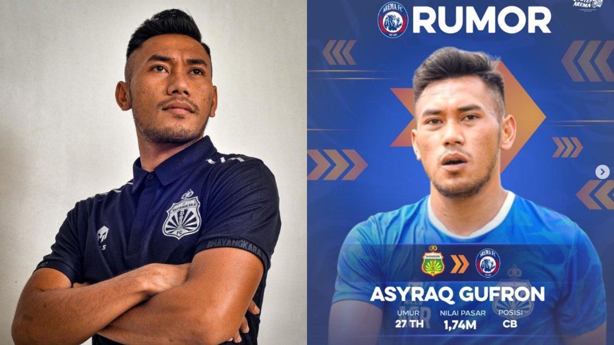 Kolase Foto, Rumor bergabungnya Asyraq Ghufron menuju Arema FC (kiri) dan sosok Asyraq Ghufron
