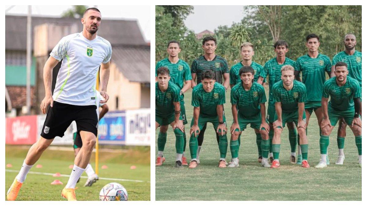 Kolase foto bek asal Serbia, Dusan Stevanovic dan Persebaya Surabaya.