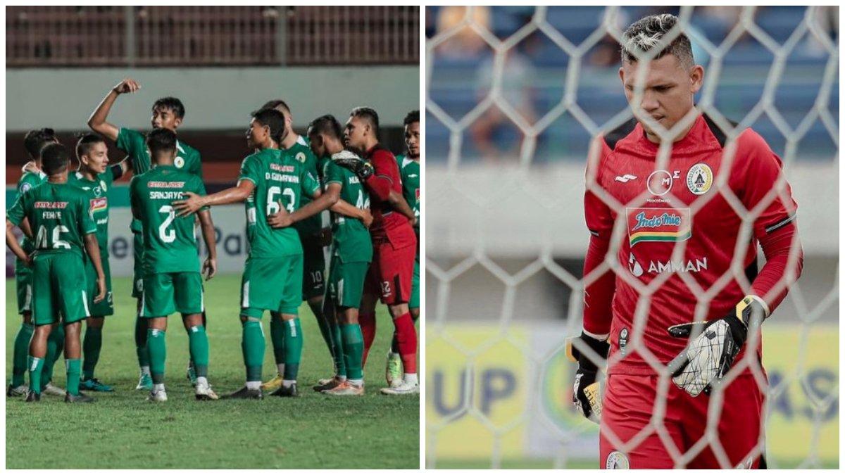 Kolase foto PSS Sleman dan kiper Muhammad Ridwan.