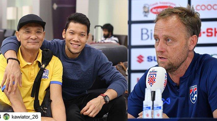 Ayah Kawin (kiri) dan pelatih Timnas Thailand Mano Polking (kanan) pada postingan Instagram @changsuek.