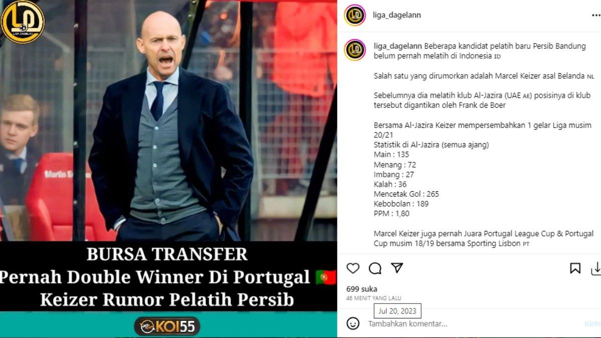 Pelatih berkebangsaan Belanda, Marcel Keizer kabarnya masuk radar Persib Bandung untuk menjadi pengganti Luis Milla.