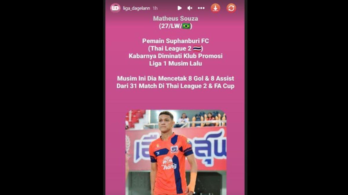 Winger asal Brasil, Matheus Souza dikabarkan diminati klub promosi Liga 1 musim lalu, Persis Solo berminat?