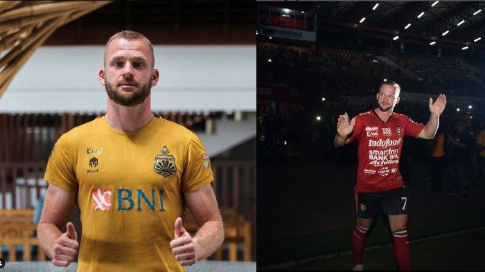 Melvin Platje saat membela Bhayangkara FC (kiri) dan Bali United (kanan).
