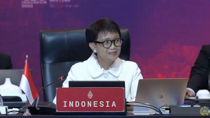 Menlu RI Retno Marsudi saat membuka acara G20 di Bali, Jumat (8/7/2022).