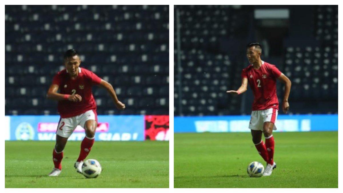 Sosok Miftah Anwar Sani kala membela Timnas Indonesia di playoff Kualifikasi Piala Asia 2023 di Thailand (7/10/2023)