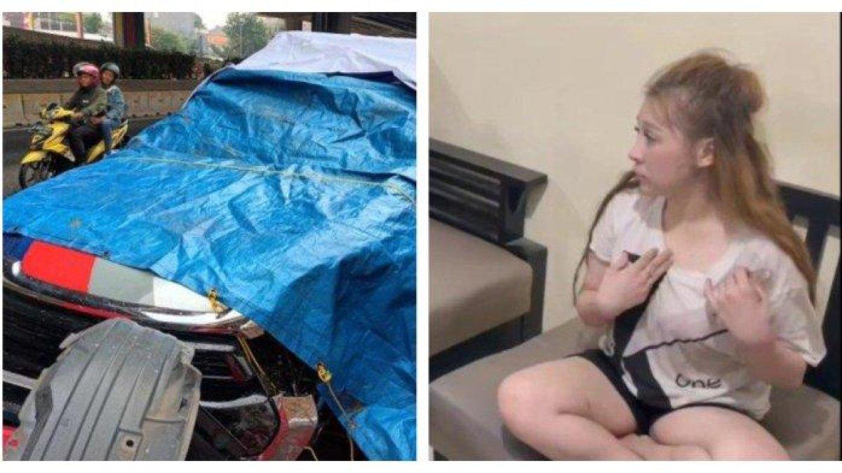 Kolase Foto mobil layanan tol yang dibawa kabur Jessica Koroh dan Jessica Koroh. Deretan fakta Jessica Koroh ugal-ugalan bawa kabur mobil layanan tol hingga menabrak dua kendaraan lain di Matraman.