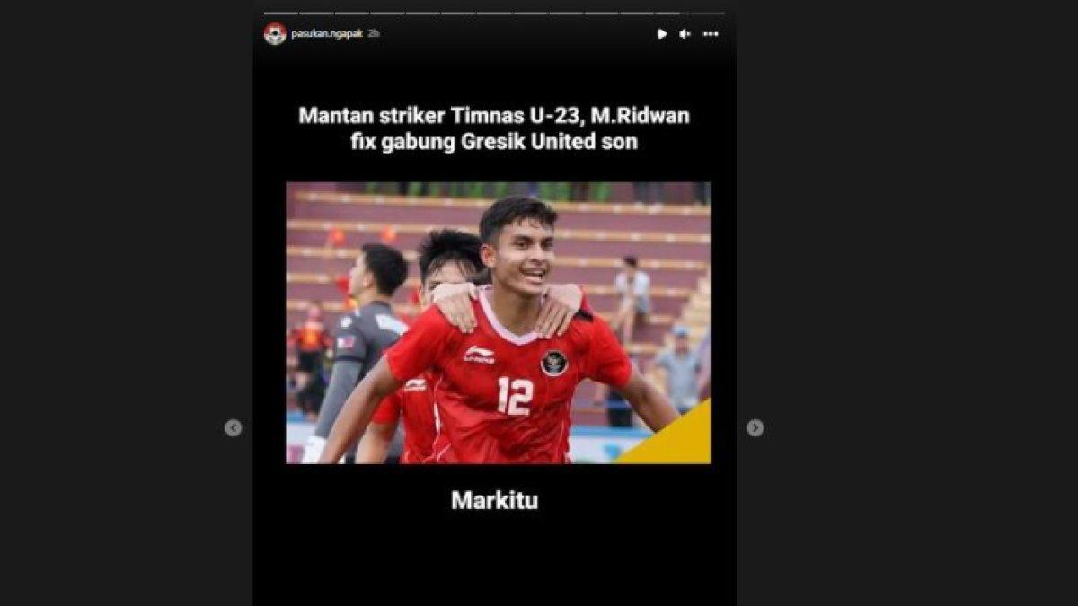 Striker Timnas U-23 Indonesia, M Ridwan deal gabung dengan Gresik United setelah dirumorkan ke PSM Makassar.