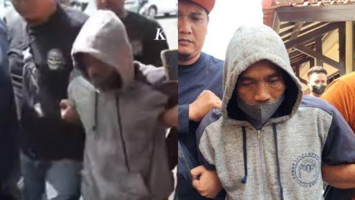 Tampang Rudi alias R (57), pria asal Banyumas, Jawa Tengah, yang membunuh 7 bayi hasil inses dengan anak kandungnya selama 10 tahun.