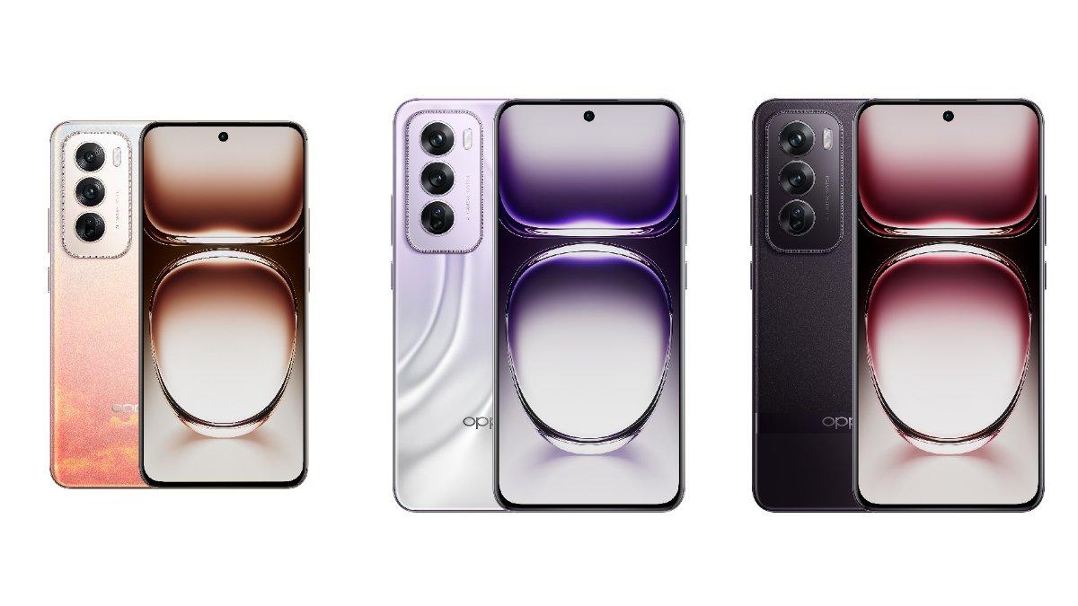 Oppo Reno 12 FG hadir dengan warna: Sunset Pink,Astro Silver, dan Matte Brown.