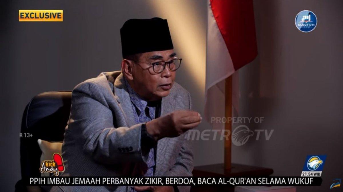 Panji Gumilang, Pimpinan Ponpes Al Zaytun Indramayu, Jawa Barat, saat memberikan klarifikasi di sebuah acara televisi, diunggah Rabu (28/6/2023). P