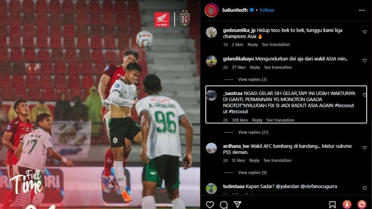 Seruan Teco Out sebagai Pelatih Bali United