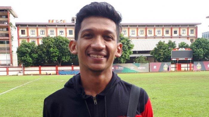 Pemain Bhayangkara FC, TM Ichsan saat ditemui di Stadion PTIK setelah menjalani latihan, Senin (18/3/2019).