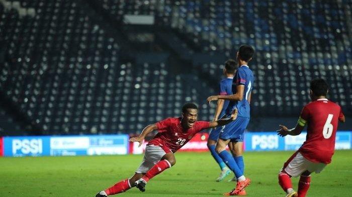 Pemain timnas Indonesia, Ramai Rumakiek saat menghadapi Taiwan di Kualifikasi Piala Asia 2023, Kamis (7/10/2021).