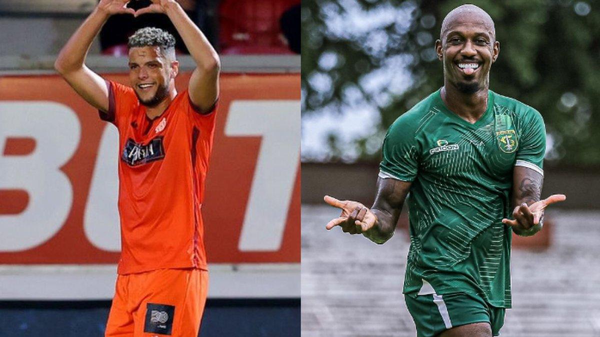 Eks striker Dewa United, Karim Rossi (kiri) dan penyerang asing Persebaya Surabaya, Paulo Henrique (kanan).