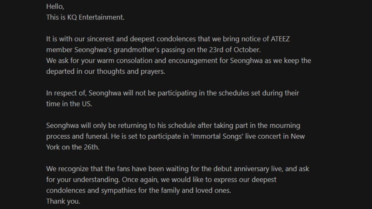 pernyataan seonghwa ateez