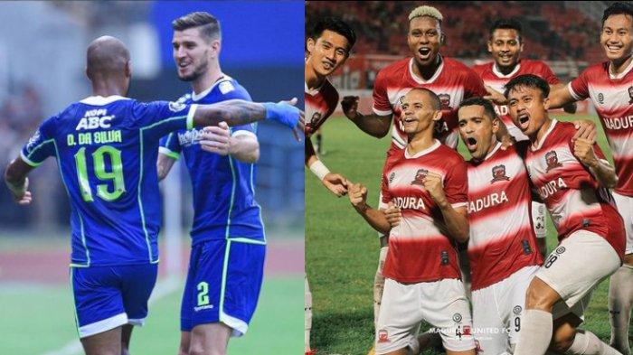 Kolase foto pemain Persib Bandung vs Madura United, Sabtu (30/7/2022).