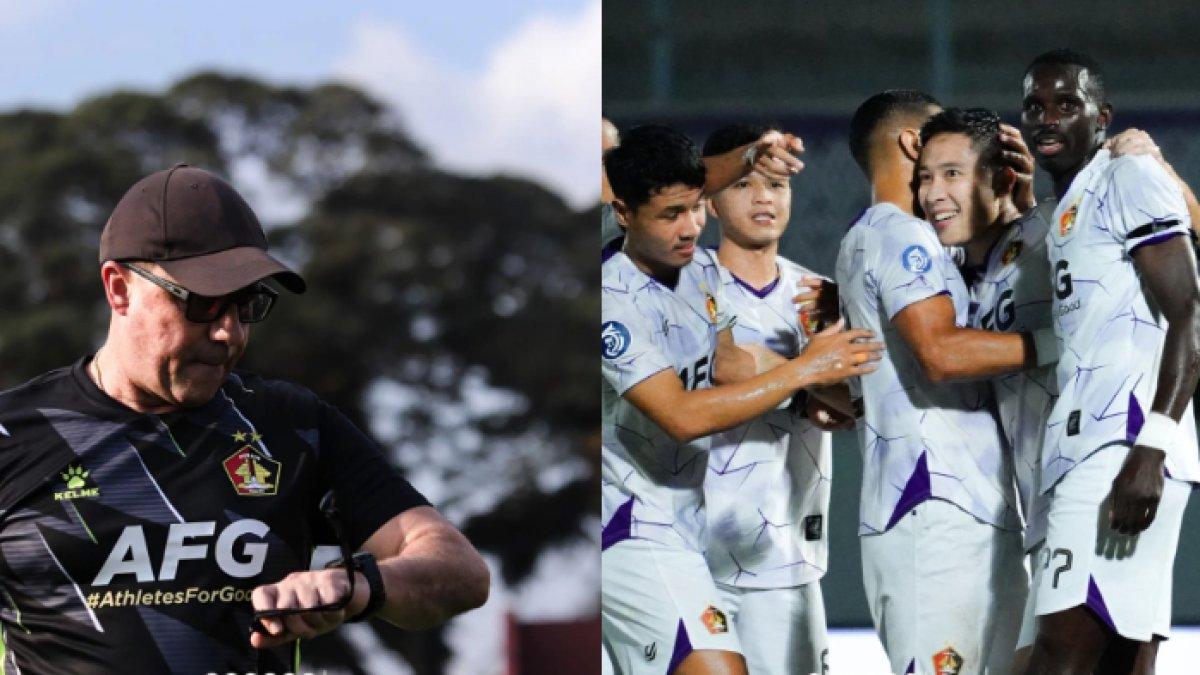 Pelatih anyar Persik Kediri Marcelo Rospide (kiri) dan skuad Persik Kediri (kanan).