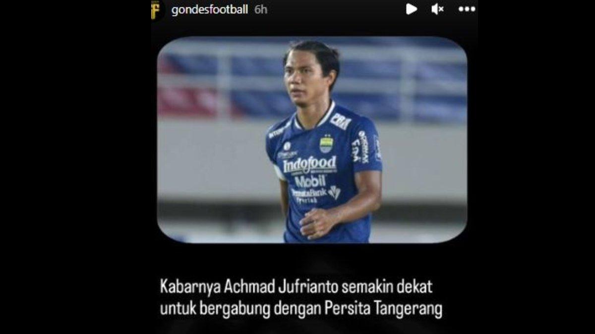 Rumor merapatnya Achmad Jufriyanto dari Persib Bandung menuju Persita Tangerang di Liga 1 2023.