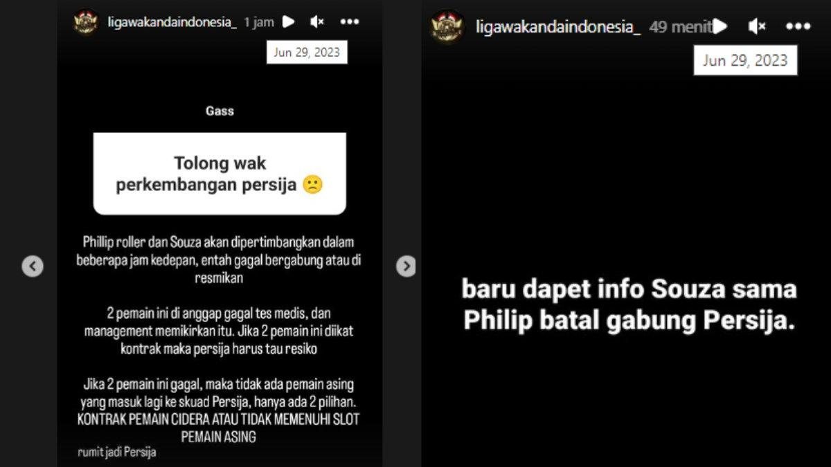 Kabar Philip Roller dan Jackson Sousa dianggap tak lolos tes medis di Persija Jakarta batal gabung.