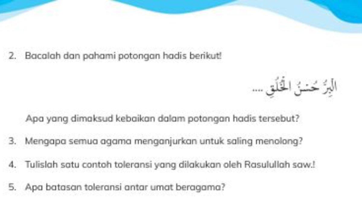 KUNCI JAWABAN-Potongan hadis soal nomor 2 diakses dari kemdikbud.go.id pada Selasa (22/4/2025).