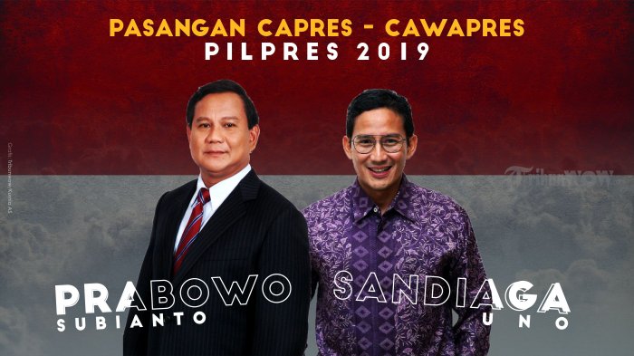 Pasangan capres dan cawapres Prabowo Subianto dan Sandiaga Uno