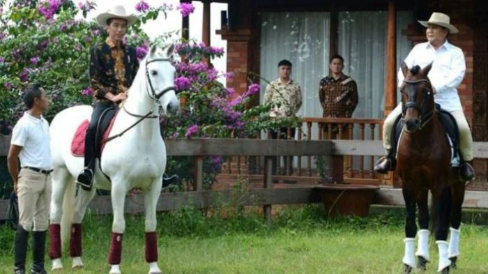 Presiden Joko Widodo saat bertemu Ketua Umum Partai Gerindra Prabowo Subianto di Hambalang, Bogor, Senin (31/10/2016).