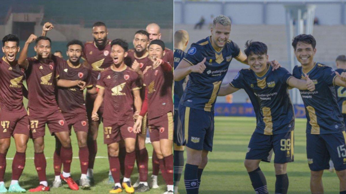 Skuad PSM Makassar (kiri) dan Dewa United (kanan). Prediksi susunan pemain PSM Makassar vs Dewa United, Persija dan Persib harap-harap cemas.