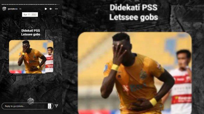 PSS Sleman dikabarkan dekati Ezechiel Ndouasel pada unggahan Instagram @gozipbola, Senin (11/4/2022).