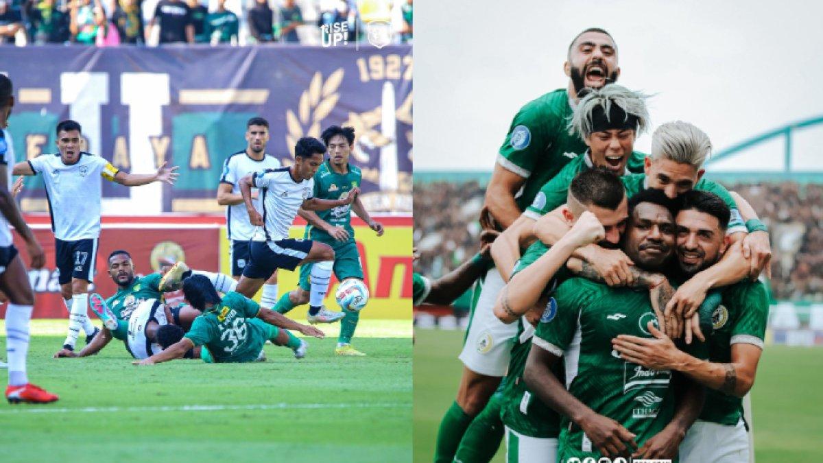 Cuplikan laga RANS Nusantara FC kontra Persebaya Surabaya (kiri) dan skuad PSS Sleman (kanan).