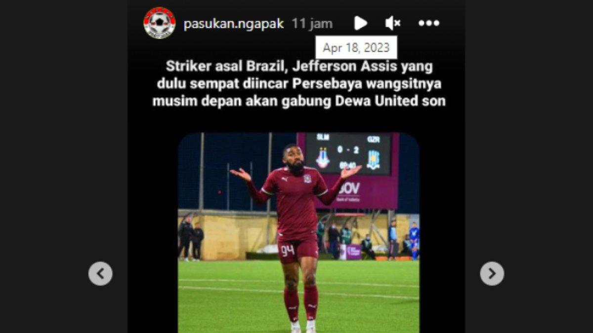 Rumor Jefferson Assis merapat ke Dewa United.
