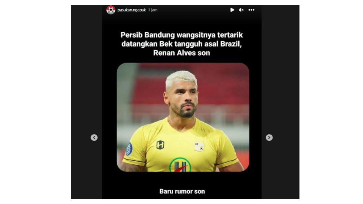 Rumor Perisb Bandung kepincut datangkan Renan Alves.