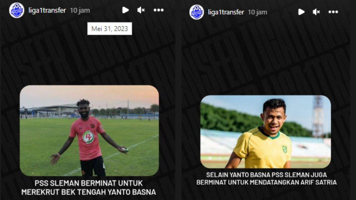 Rumor PSS Sleman bidik Yanto Basna dan Arif Satria.